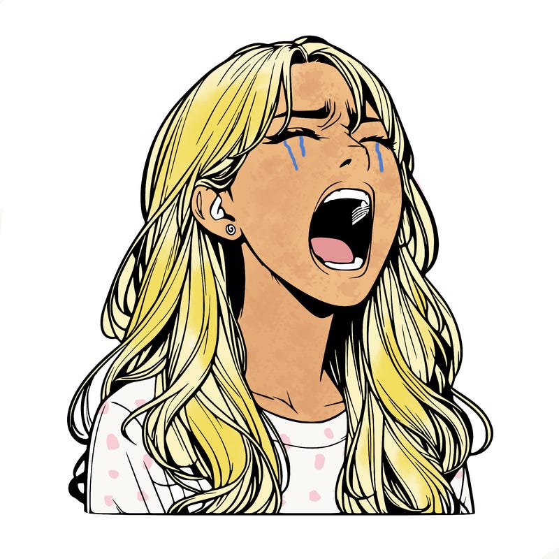 screaming realistic, girl