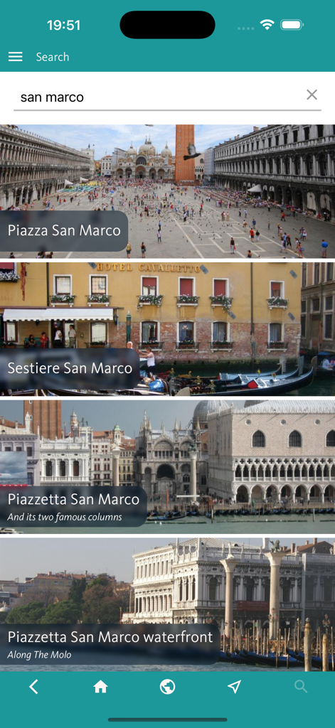 Venice Art & Culture - Search results for San Marco landmarks in the Venice Art and Culture app