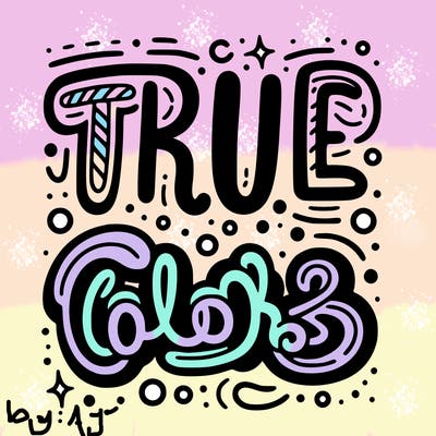 "true colors" written