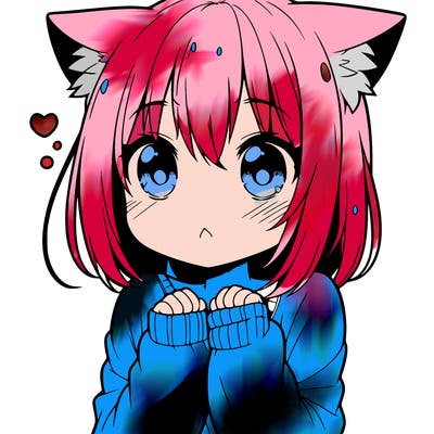 shy anime catgirl