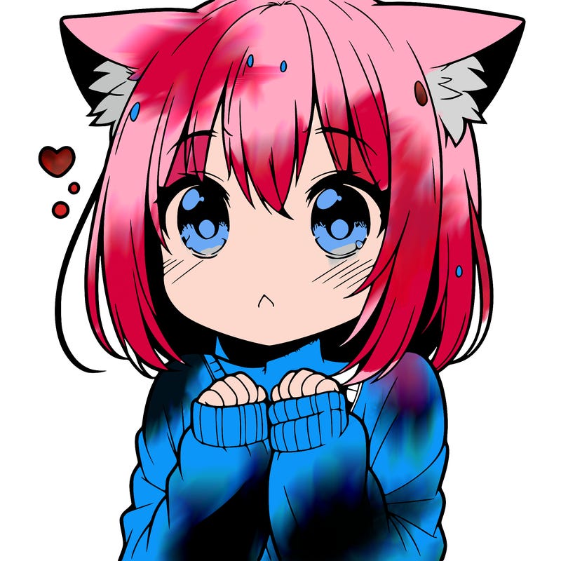 shy anime catgirl