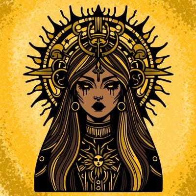 portrait of gothic sun godess