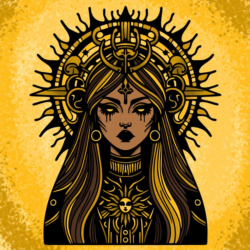 portrait of gothic sun godess