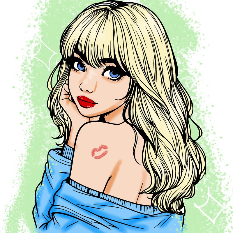 realistic girl with bangs looking over her shoulder