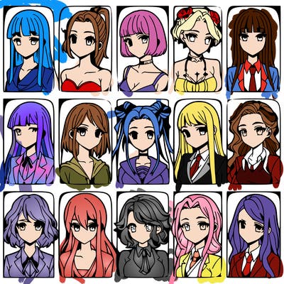 girls that look diffrent anime