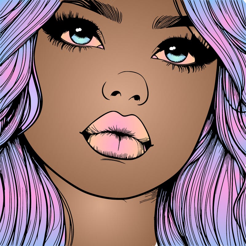 really realistic girl with lips