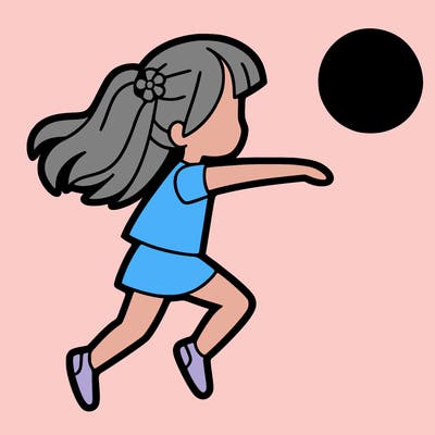 a girl playing volleyball