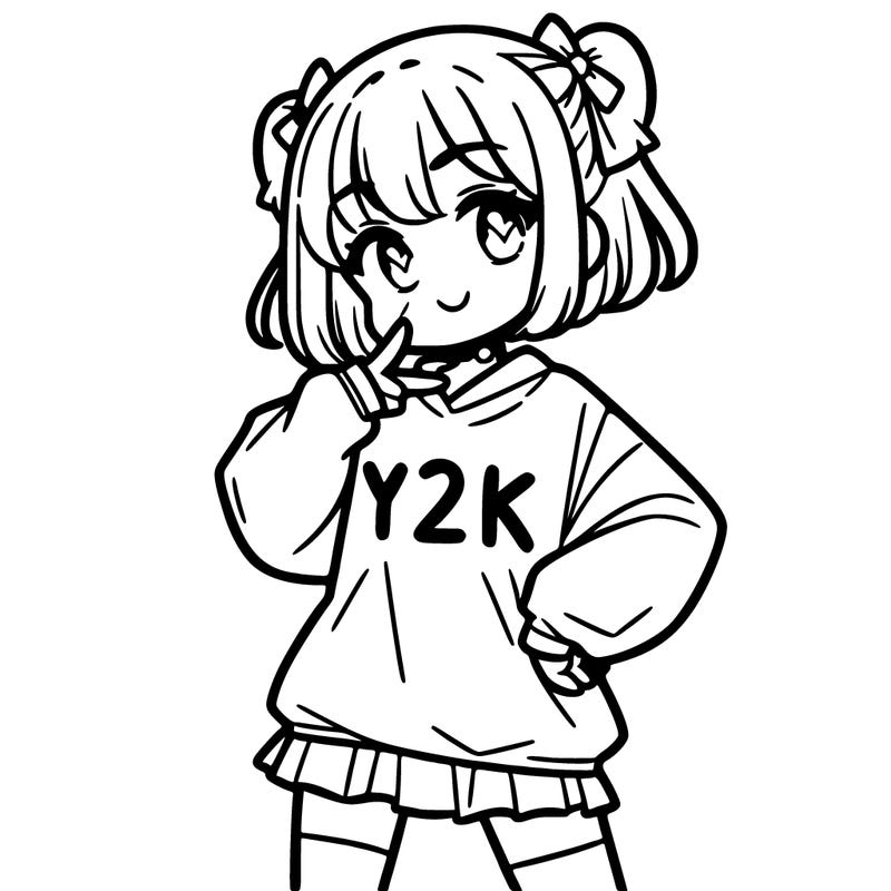 y2k cute girl posing