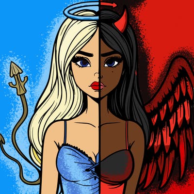 devil vs angel realistic girl