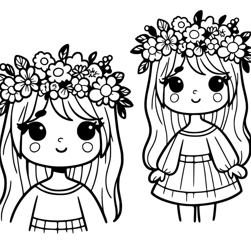 girl with flowers crown