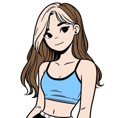 teen girl with crop top
