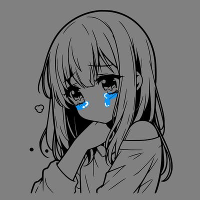 sad anime girl