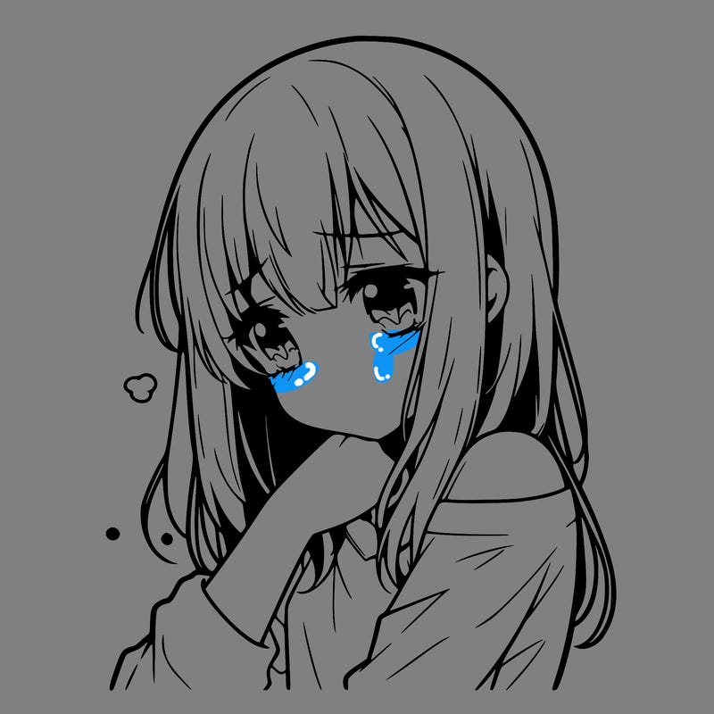 sad anime girl