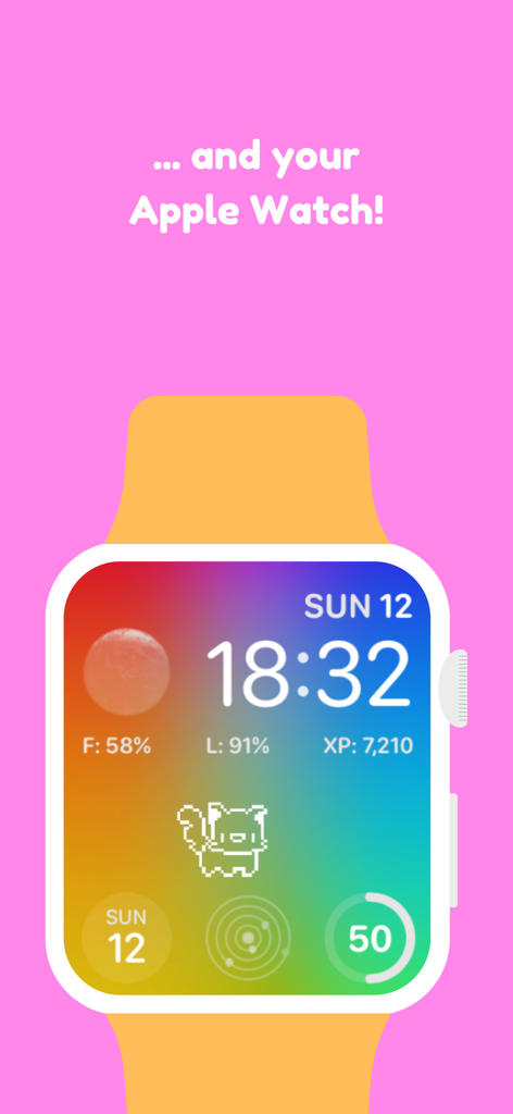 Habbie: Habit Tracker & Pet - Habbie virtual pet and habit tracker displayed on an Apple Watch face