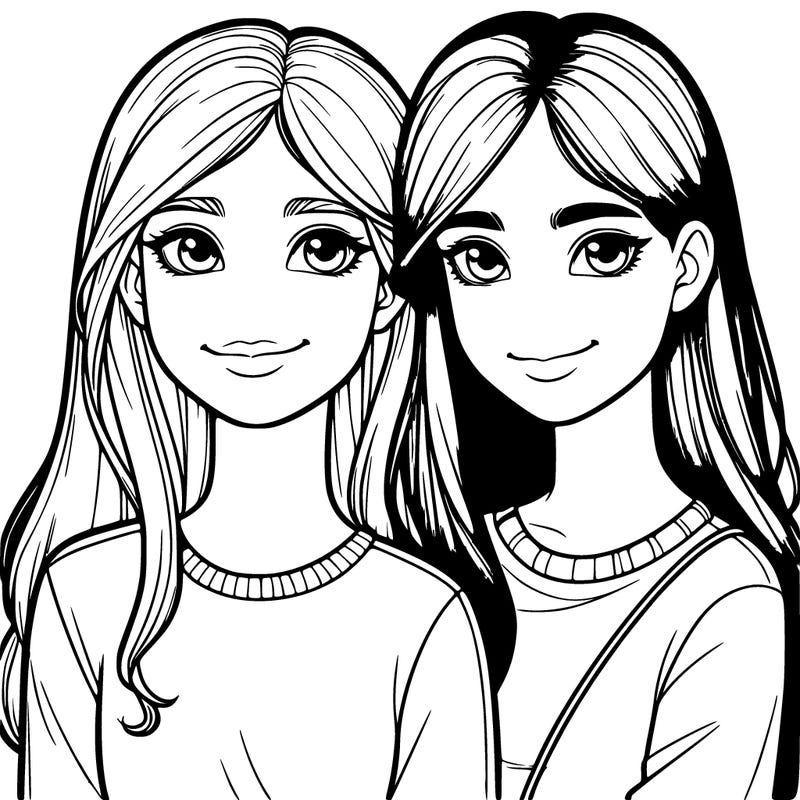 two girl friends realistic