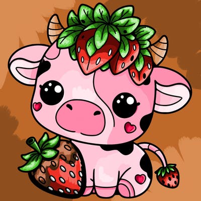 cute strawberry cow
