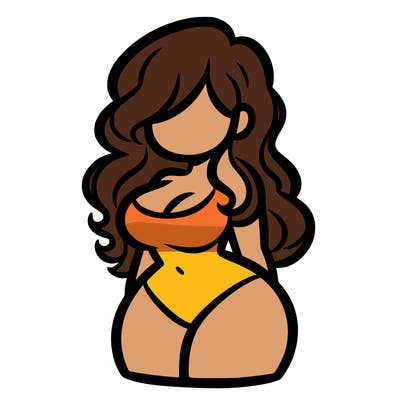 curvy woman with hair