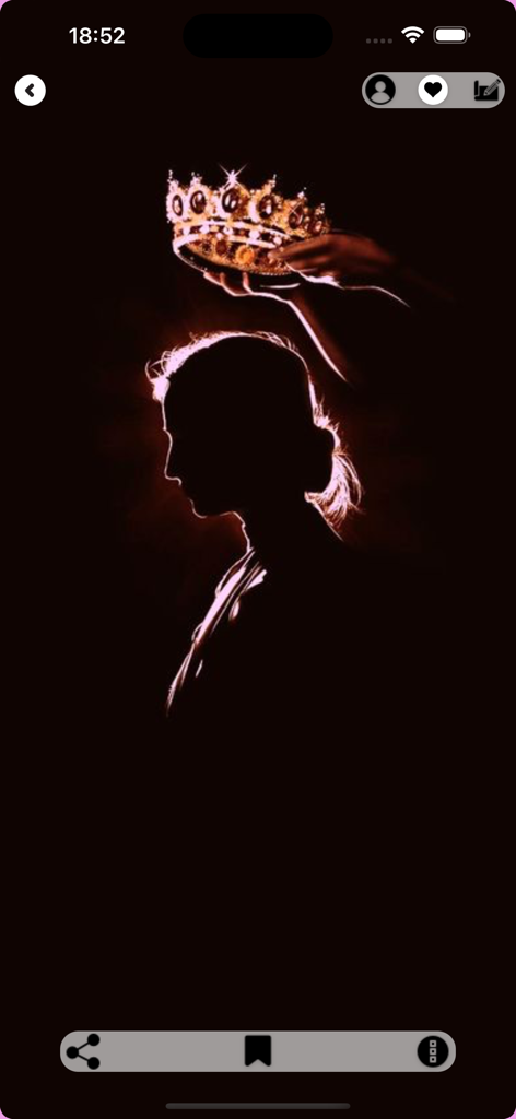 Girly wallpapers HD | 4K - Silhouette of a girl being crowned with a sparkling golden crown on a dark background