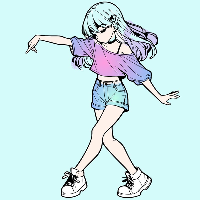 realistic girl danceing