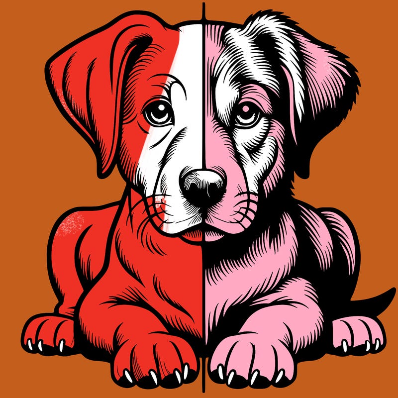 realistic dog split picture