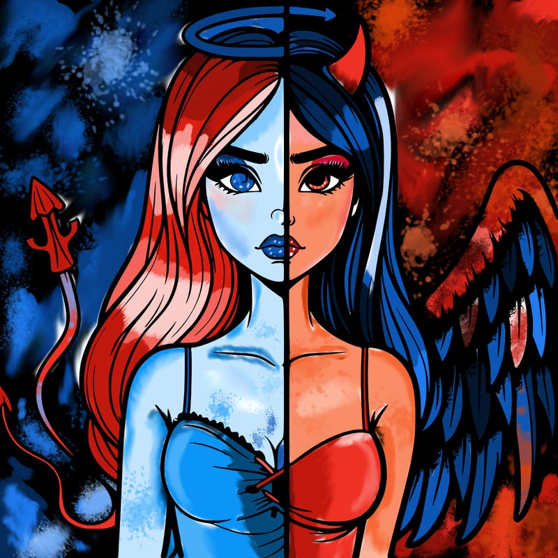 devil vs angel realistic girl