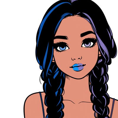 realistic girl with braids