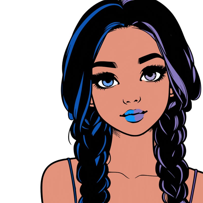 realistic girl with braids