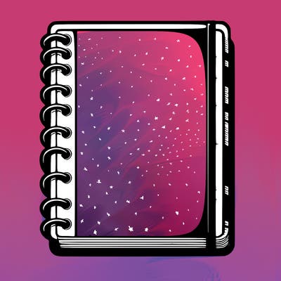 blank, realistic notebook