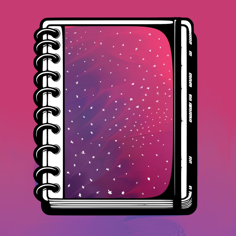 blank, realistic notebook