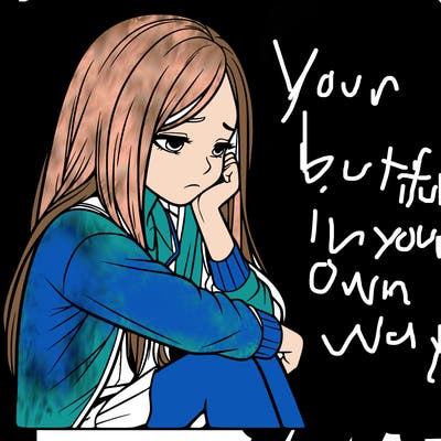 a realistic girl with depression