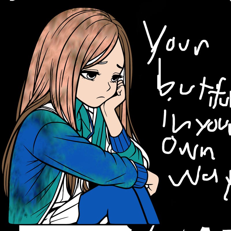 a realistic girl with depression