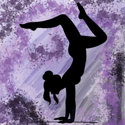 a woman doing a handstand