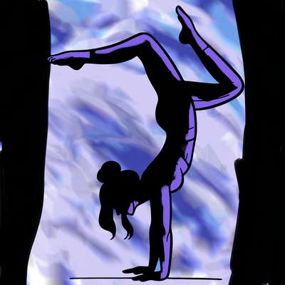 a woman doing a handstand