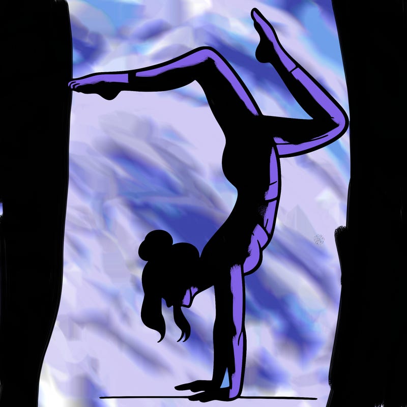 a woman doing a handstand