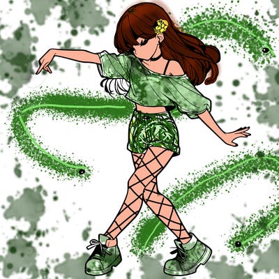 realistic girl danceing