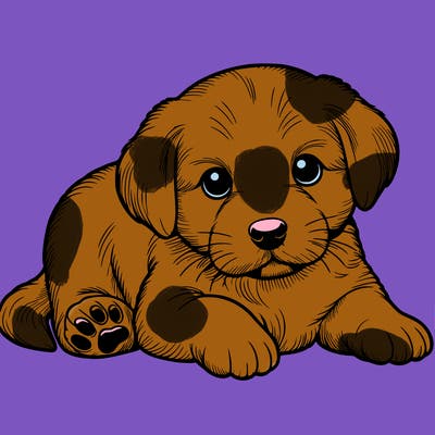 a cute realistic puppy