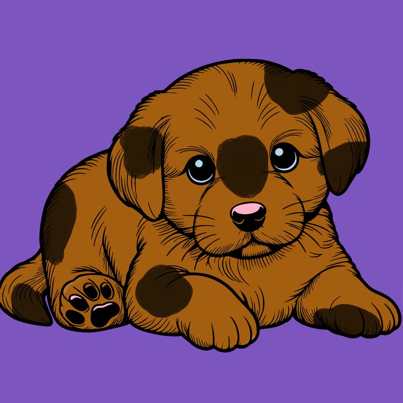 a cute realistic puppy