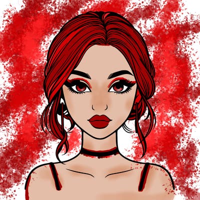 realistic girl with makeup on