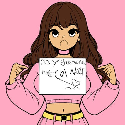 girl holding a blank sign in a long sleeve crop top