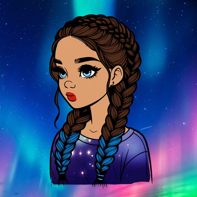 realistic girl with braids