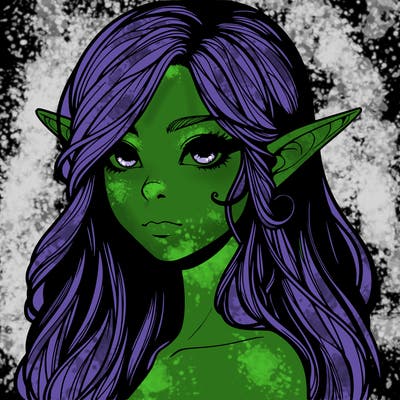 elf girl realistic dark fantasy