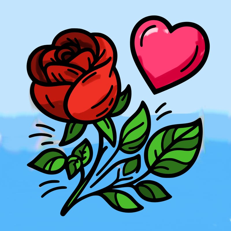 rose and heart