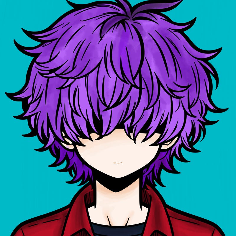 manga boy fluffy hair covering his eyes