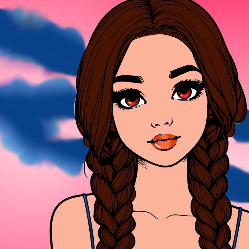 realistic girl with braids