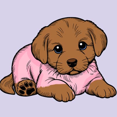 a cute realistic puppy