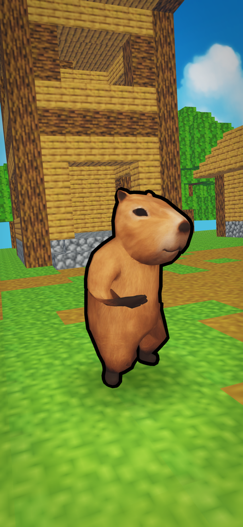 Dancing Rat Meme Generator - Dancing capybara character in a blocky world