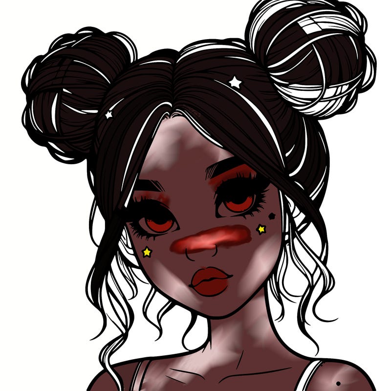 realistic girl with space buns