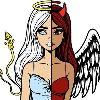 devil vs angel realistic girl