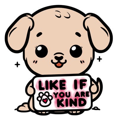 make a sign that says like if you are kind with a cute little dog
