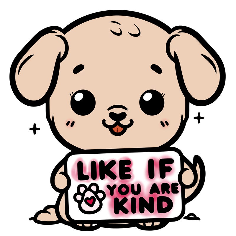 make a sign that says like if you are kind with a cute little dog